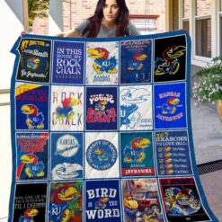 Kansas Jayhawks Quilt Blanket Rze1