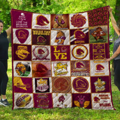 Brisbane Broncos Lover Blanket Quilt Rze2