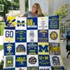 Michigan Wolverines quilt blanket 02 Rze