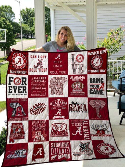 Alabama Crimson Tide Roll Blanket Quilt Rze2