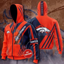 Denver Broncos Hoodie Zip Hoodie 3D B23