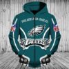 Philadelphia Eagles 2 Zip Hoodie 3D B19
