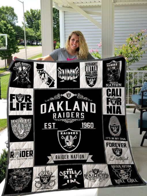 Las Vegas Raiders Quilt Blanket Quilt Rze2