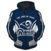 Los Angeles Rams Zip Hoodie 3D Rze1