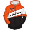 Cincinnati Bengals 1 Zip Hoodie 3D Rze1