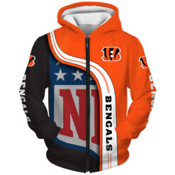 Cincinnati Bengals 7 Zip Hoodie 3D Rze1