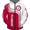 Alabama Crimson Tide Zip Hoodie 3D Rze1