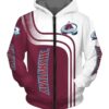 Colorado Avalanche 3 Zip Hoodie 3D B22