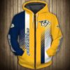 Nashville Predators Zip Hoodie 3D Rze1