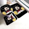 Mickey Mouse Bathroom Shower Curtain, Bath Mat Set B19