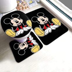 Mickey Mouse Bathroom Shower Curtain, Bath Mat Set B19