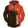 Cleveland Browns 3 Zip Hoodie 3D Rze1