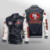 San Francisco 49ers 1g Leather Baseball Jacket B19