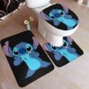 Stitch Bathroom Shower Curtain, Bath Mat Set Rze1