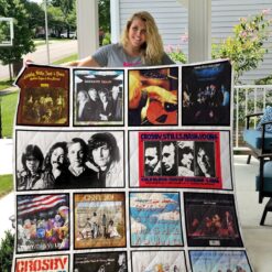 Crosby, Stills, Nash & Young Blanket Quilt Rze2