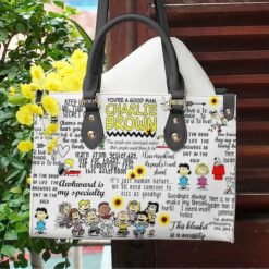 Snoopy Rze2arlie Brown Leather Bag Rze2