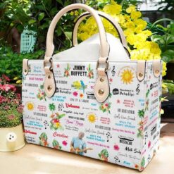 Jimmy Buffett Lover White Leather Bag B20