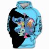 Stitch Love Hoodie Zip Hoodie 3D B19