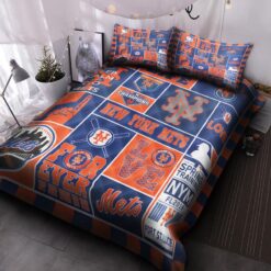 New York Mets Quilt Bedding Set Rze1
