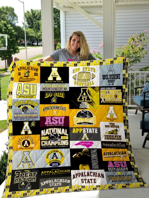 Appalachian State Mountaineers Quilt  Blanket Quilt Rze2