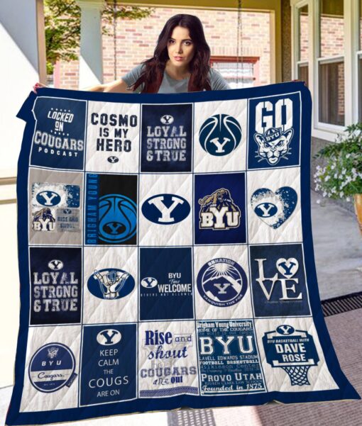 BYU Cougars Quilt  Blanket Quilt Rze2