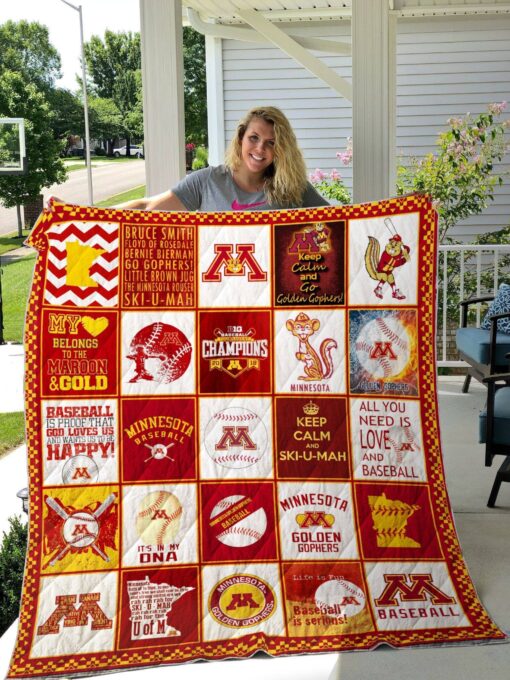 Minnesota Golden Gophers Quilt  Blanket Quilt Rze2