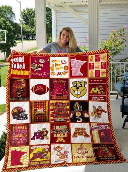Minnesota Golden Gophers Blanket Quilt Rze2