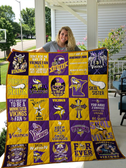 Minnesota Vikings Quilt Blanket Quilt Rze2
