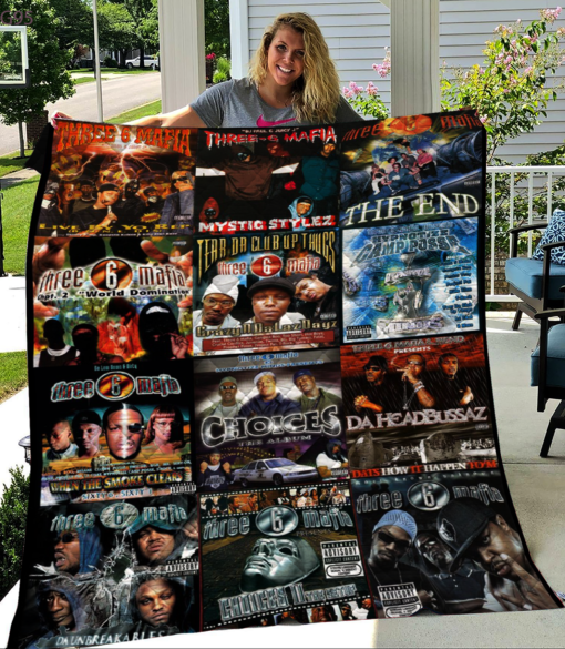 Three 6 Mafia Quilt Blanket Rze1
