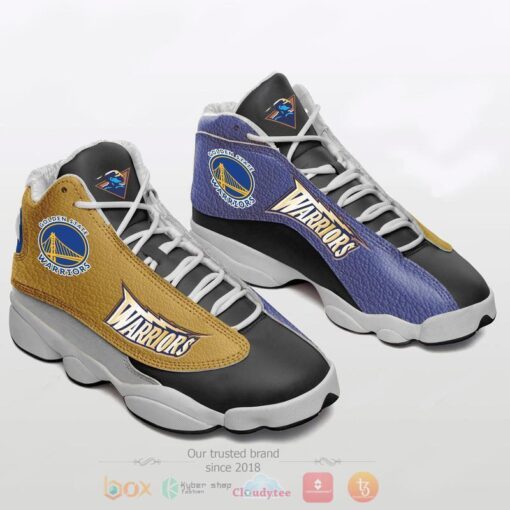 NBA Golden State Warriors Black Air Jordan 13 Shoes