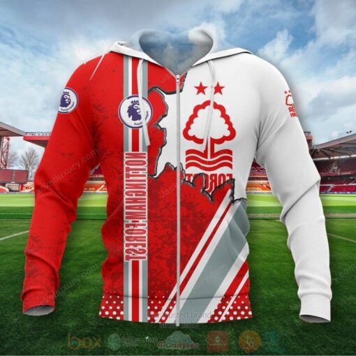 Nottingham Forest F.C White Red 3D Hoodie Shirt 1 2 3