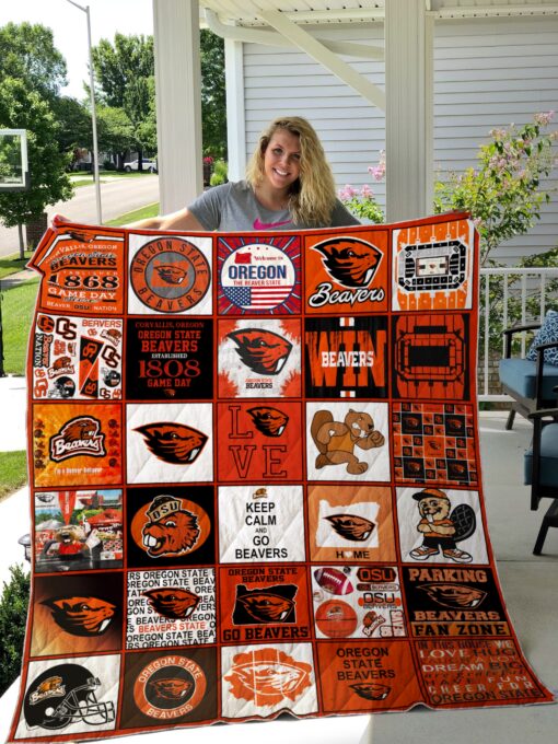 Oregon State Beavers Quilt  Blanket Quilt Rze2