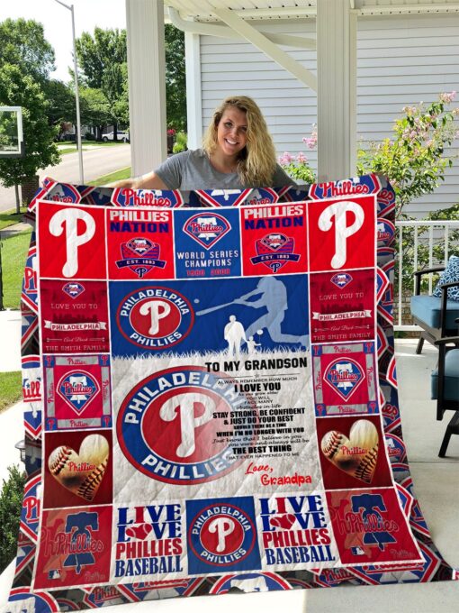 Philadelphia Phillies Quilt  Blanket Quilt Rze2