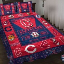 Cleveland Indians Quilt Bedding Set Rze1