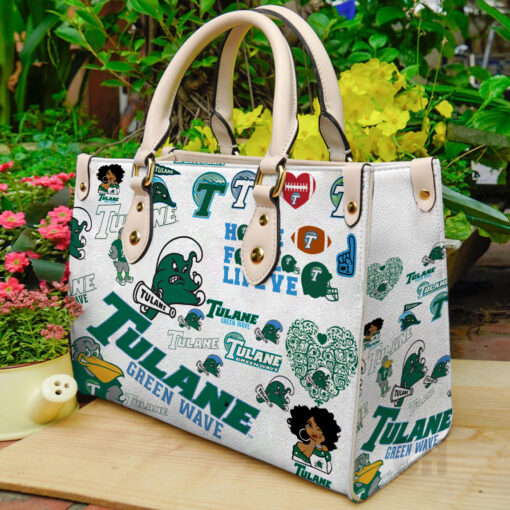 Tulane Green Wave  Leather Bag Rze2