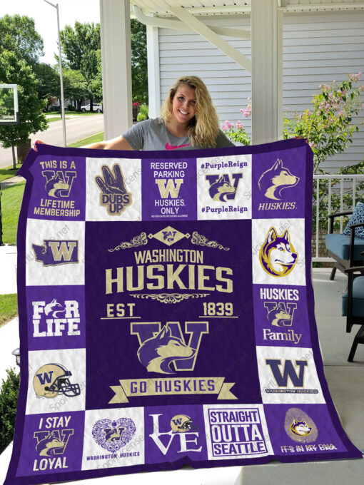 Washington Huskies Lover Blanket Quilt Rze2