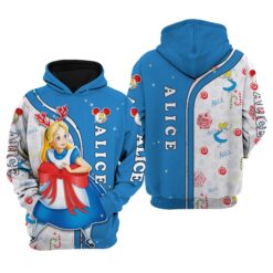 Alice in Wonderland Hoodie Zip Hoodie 3D Rze1