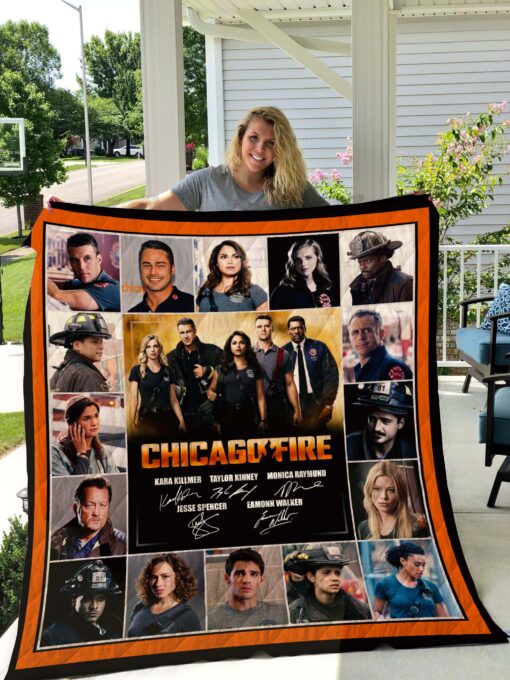Chicago Fire Blanket Quilt Rze1
