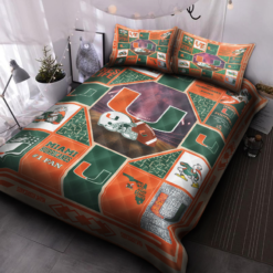 Miami Hurricanes 1g Quilt Bedding Set B21