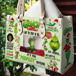 Grinch lover Leather Hand Bag Rze2