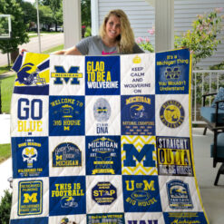 Michigan Wolverines 1 Blanket Quilt TN