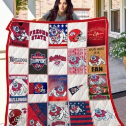 Fresno State Bulldogs Blanket Quilt Rze1