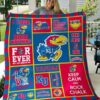 Kansas Jayhawks 3 Quilt Blanket Rze1