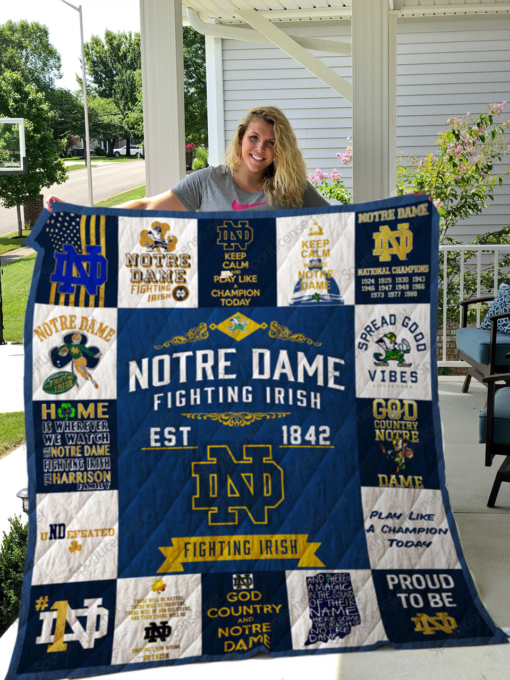 Notre Dame Fighting Irish 2 Blanket Quilt TN