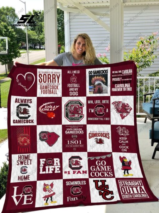 South Carolina Gamecocks 3 Blanket Quilt Rze1