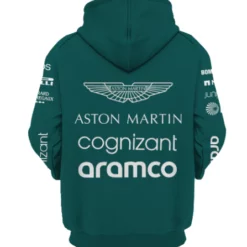 Alternative view of Sebastian Vettel Aston Martin Lover Hoodie 3D Rze2