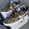 Air Force 1 Hand Painted Black & Gold Marble B20