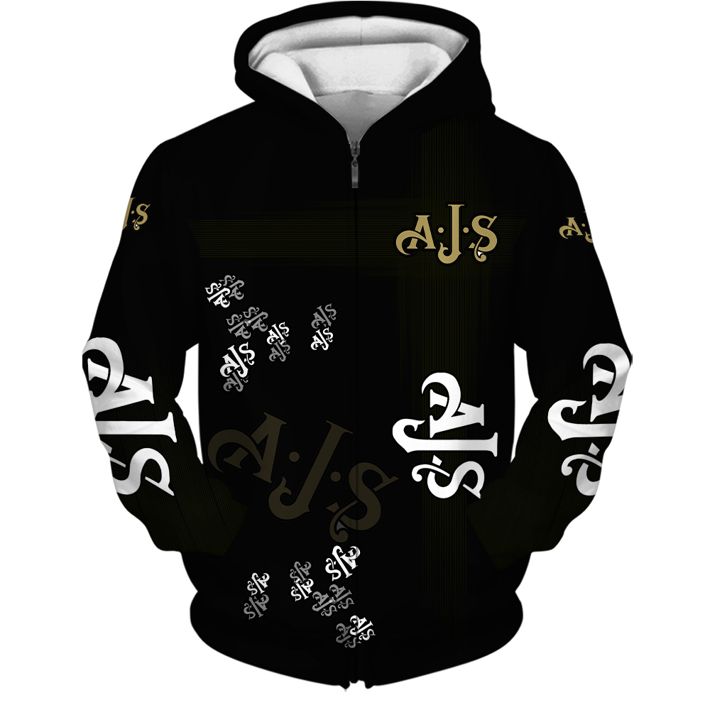 Ajs Motorcycles Love Hoodie Zip Hoodie 3D B23