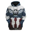 Captain America Hoodie Zip Hoodie 3D B23