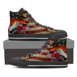 Semi Truck Black Driver Shoes High Top B21